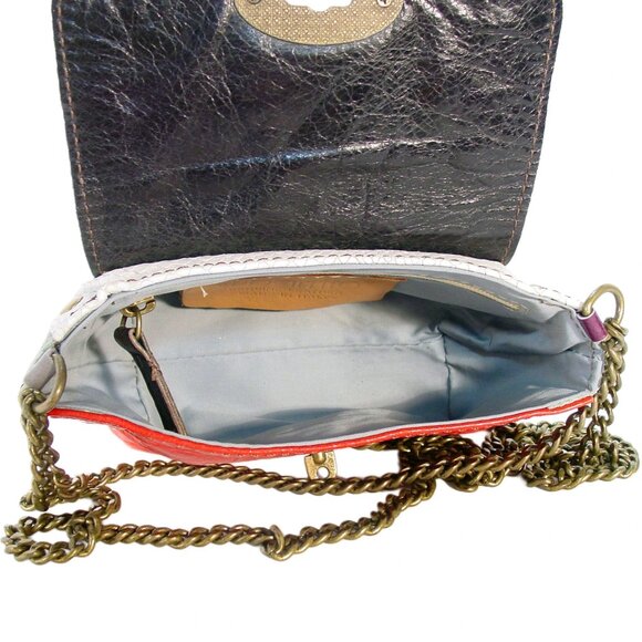 EBARRITO Colorblock Leather Chain Crossbody /Mini Bag Wristlet - Made in ITALY - Picture 8 of 11